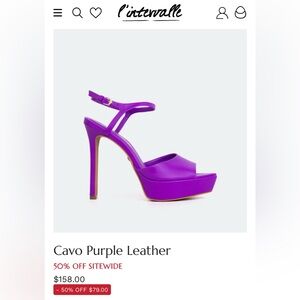 L'INTERVALLE Purple Leather Platform Sandal